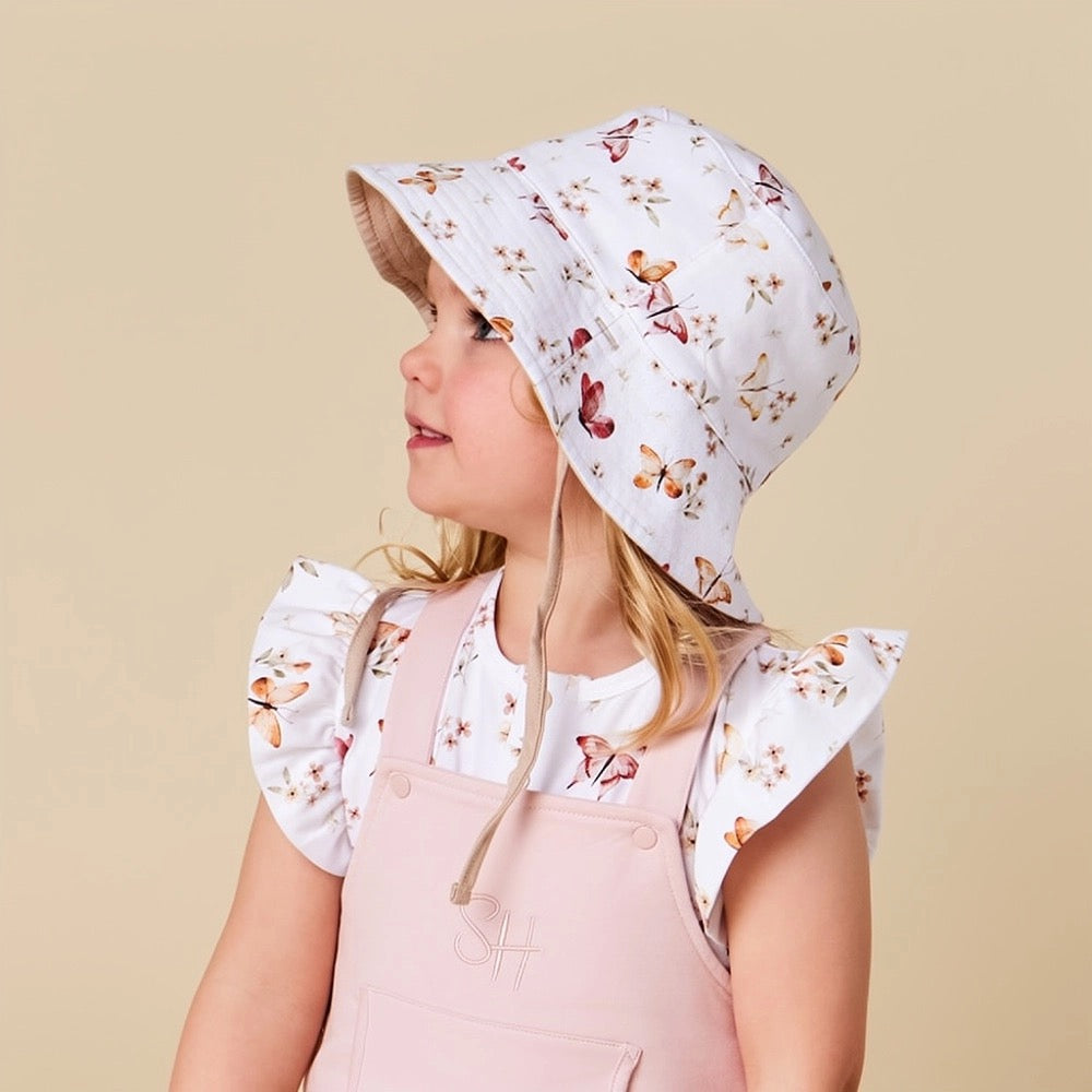 Butterfly Reversible Cotton Bucket Hat