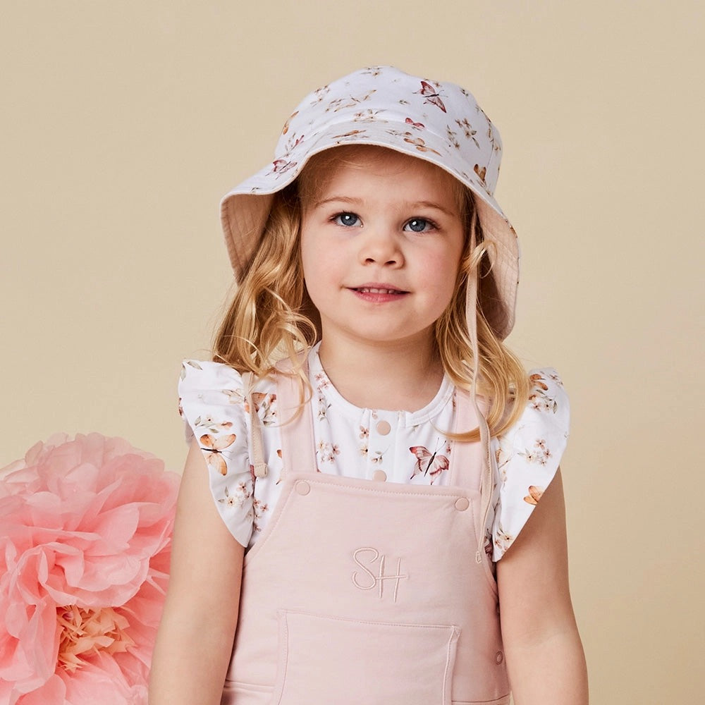Butterfly Reversible Cotton Bucket Hat