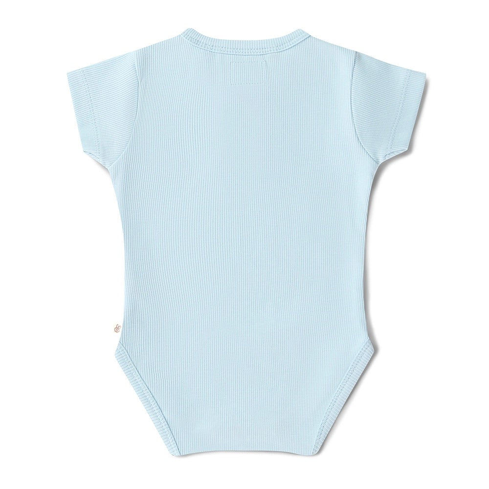 Baby Blue Short Sleeve Organic Bodysuit