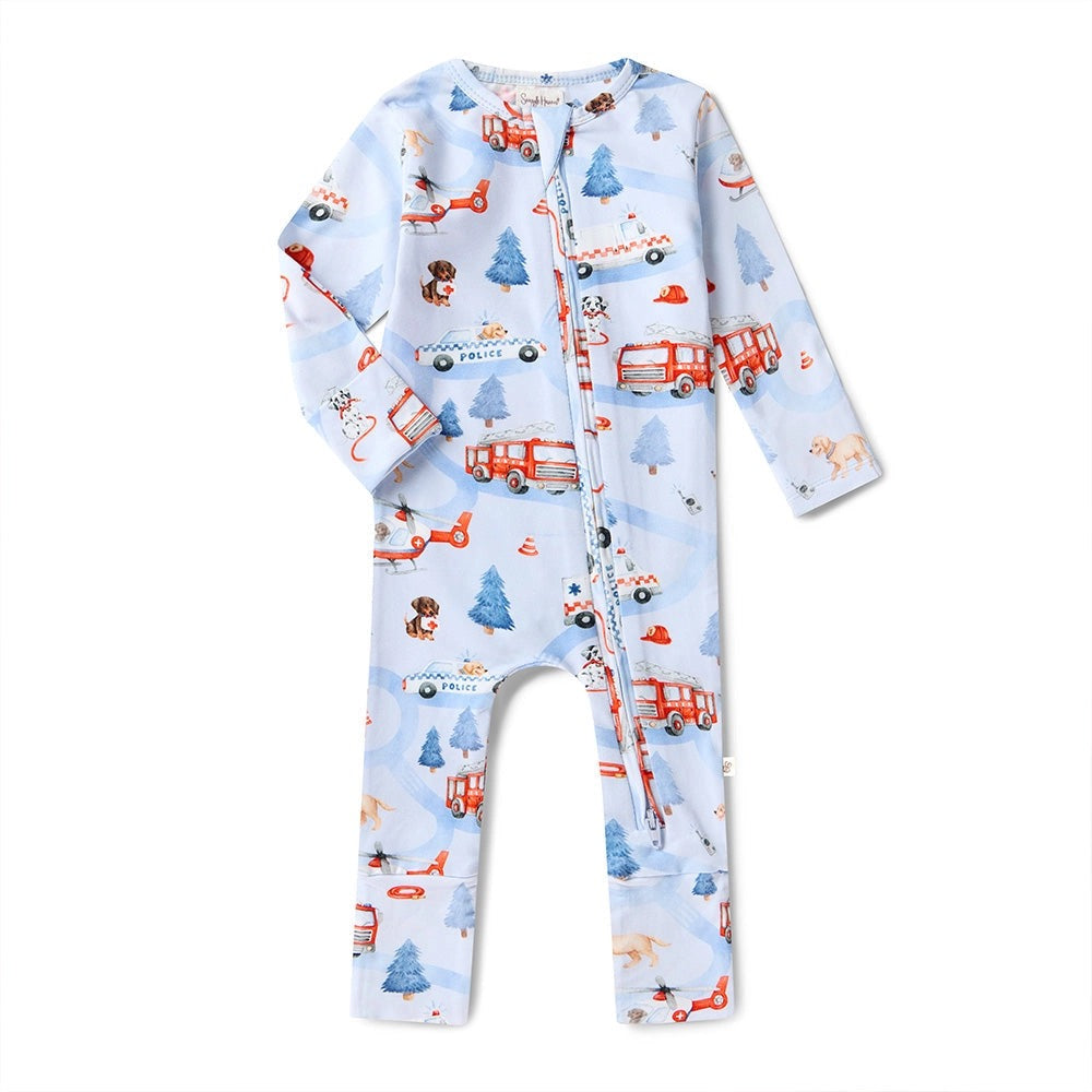 To The Rescue Organic Snugglesuit Zip Convertible Romper