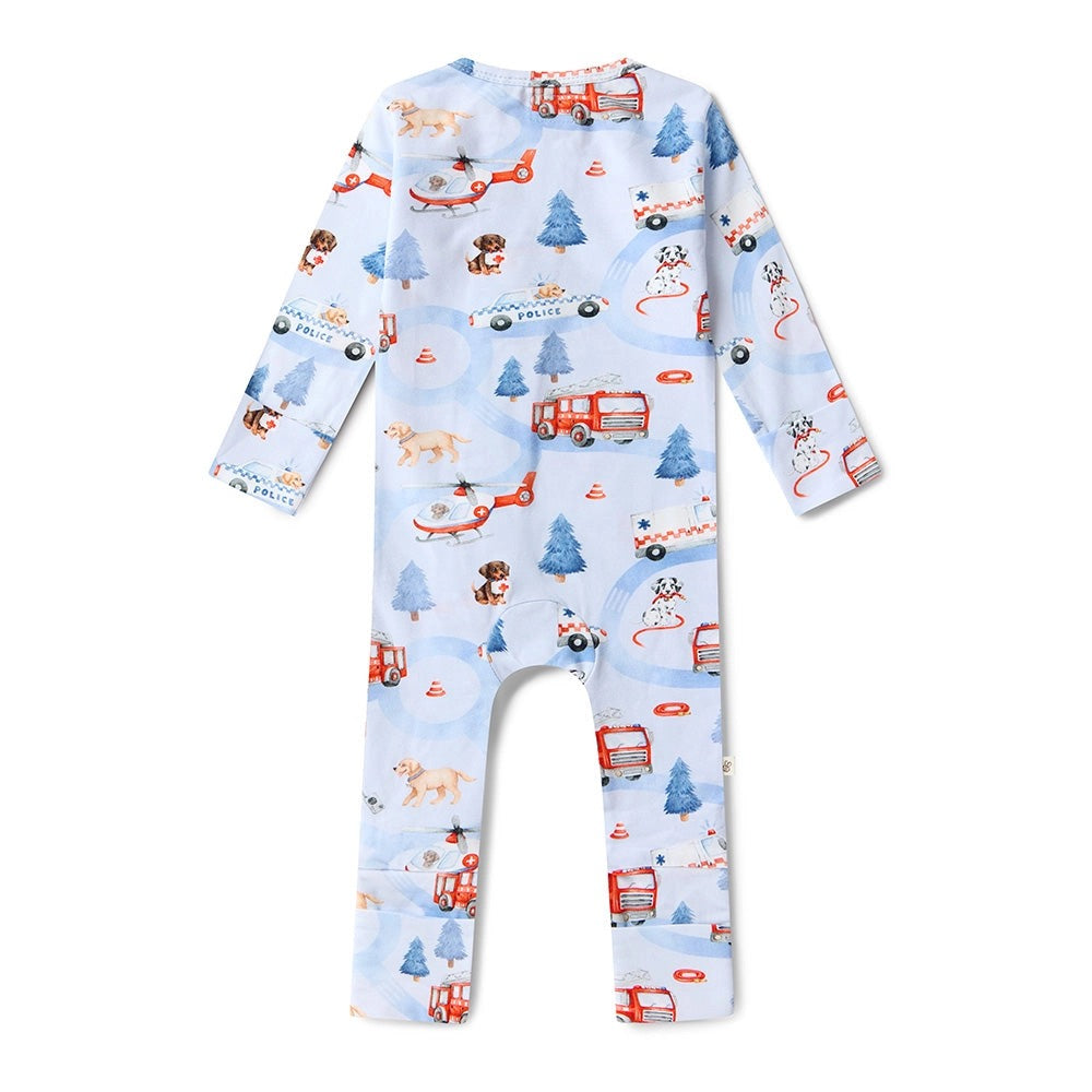 To The Rescue Organic Snugglesuit Zip Convertible Romper