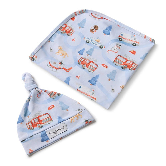 To The Rescue Organic Jersey Wrap & Beanie Set