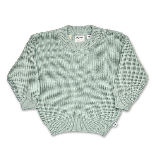 Sage Oversized Cotton Knit Jumper
