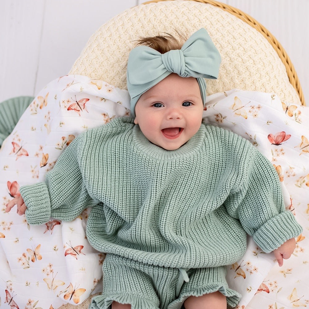 Sage Oversized Cotton Knit Jumper