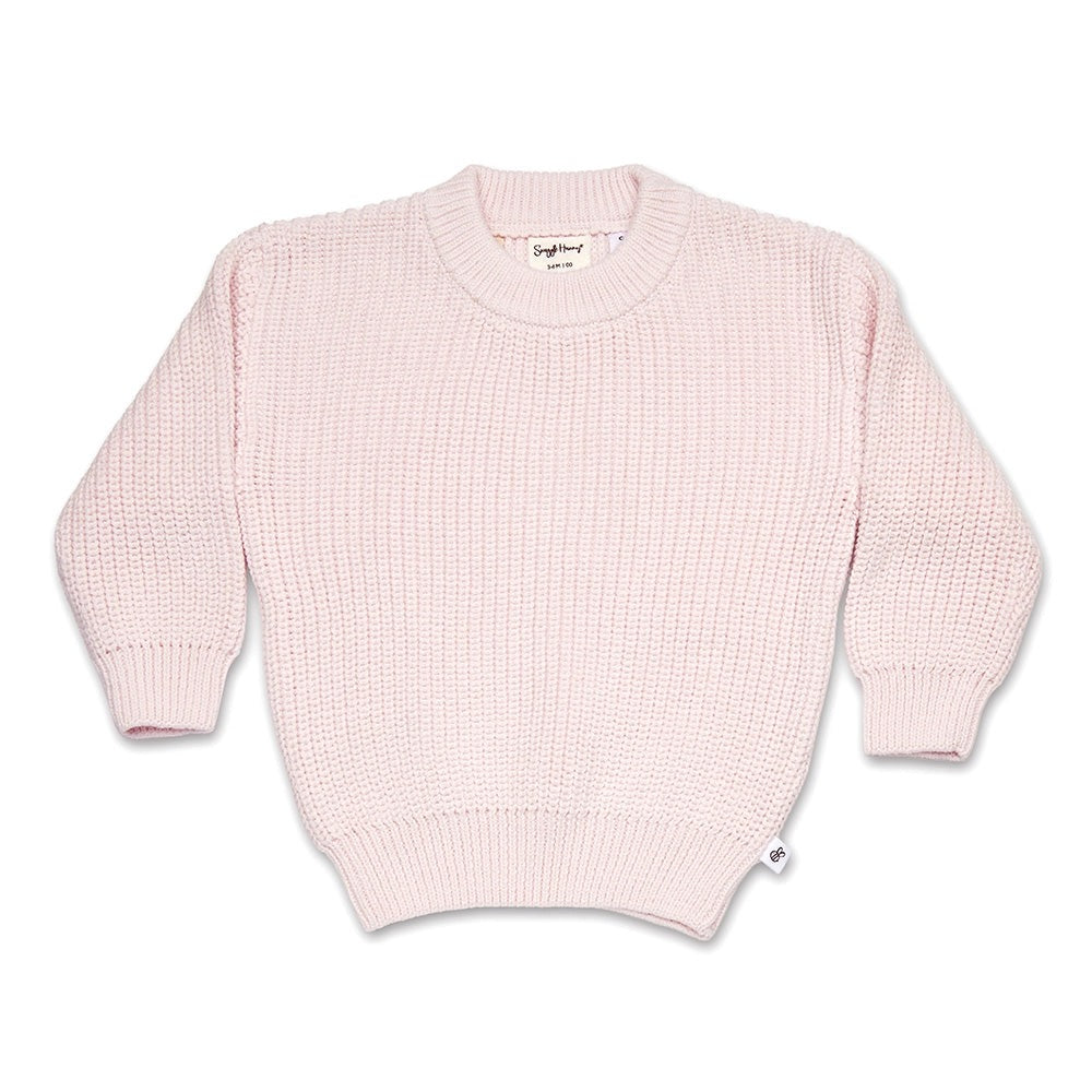 Blush Pink Oversized Cotton Knit Jumper