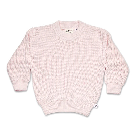Blush Pink Oversized Cotton Knit Jumper