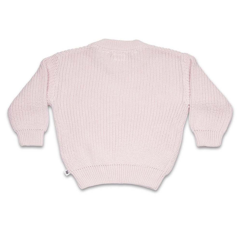 Blush Pink Oversized Cotton Knit Jumper