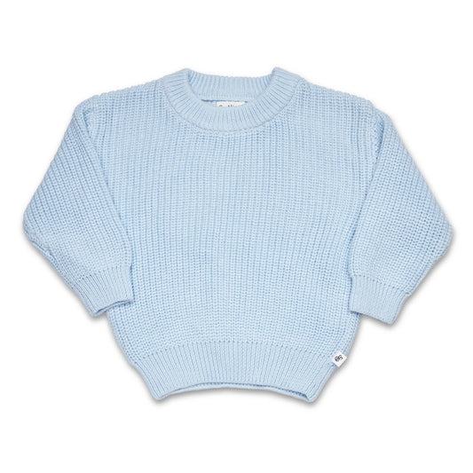 Baby Blue Oversized Cotton Knit Jumper