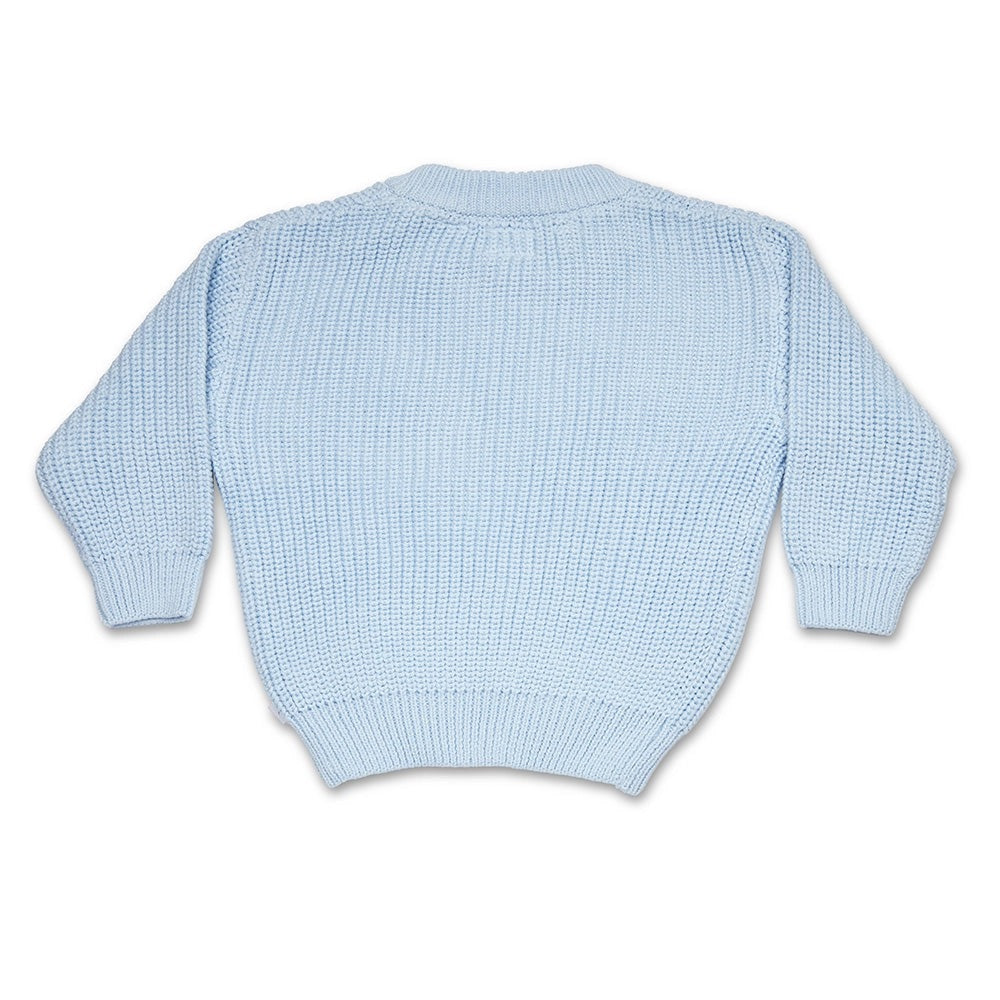 Baby Blue Oversized Cotton Knit Jumper