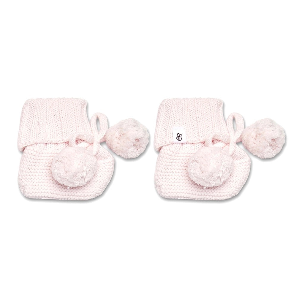 Blush Pink Organic Cotton Knit Booties