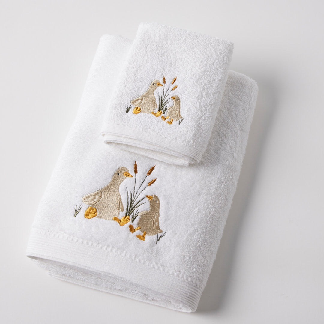 Bath Towel & Face Washer in Organza Bag - Wiggles Duck