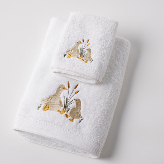 Bath Towel & Face Washer in Organza Bag - Wiggles Duck