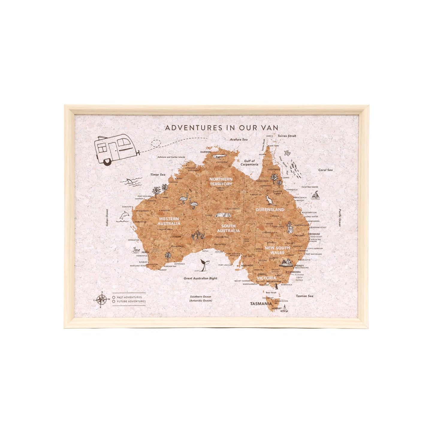 Desk Travel Board - Caravan Australia Map