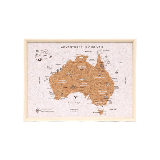 Desk Travel Board - Caravan Australia Map