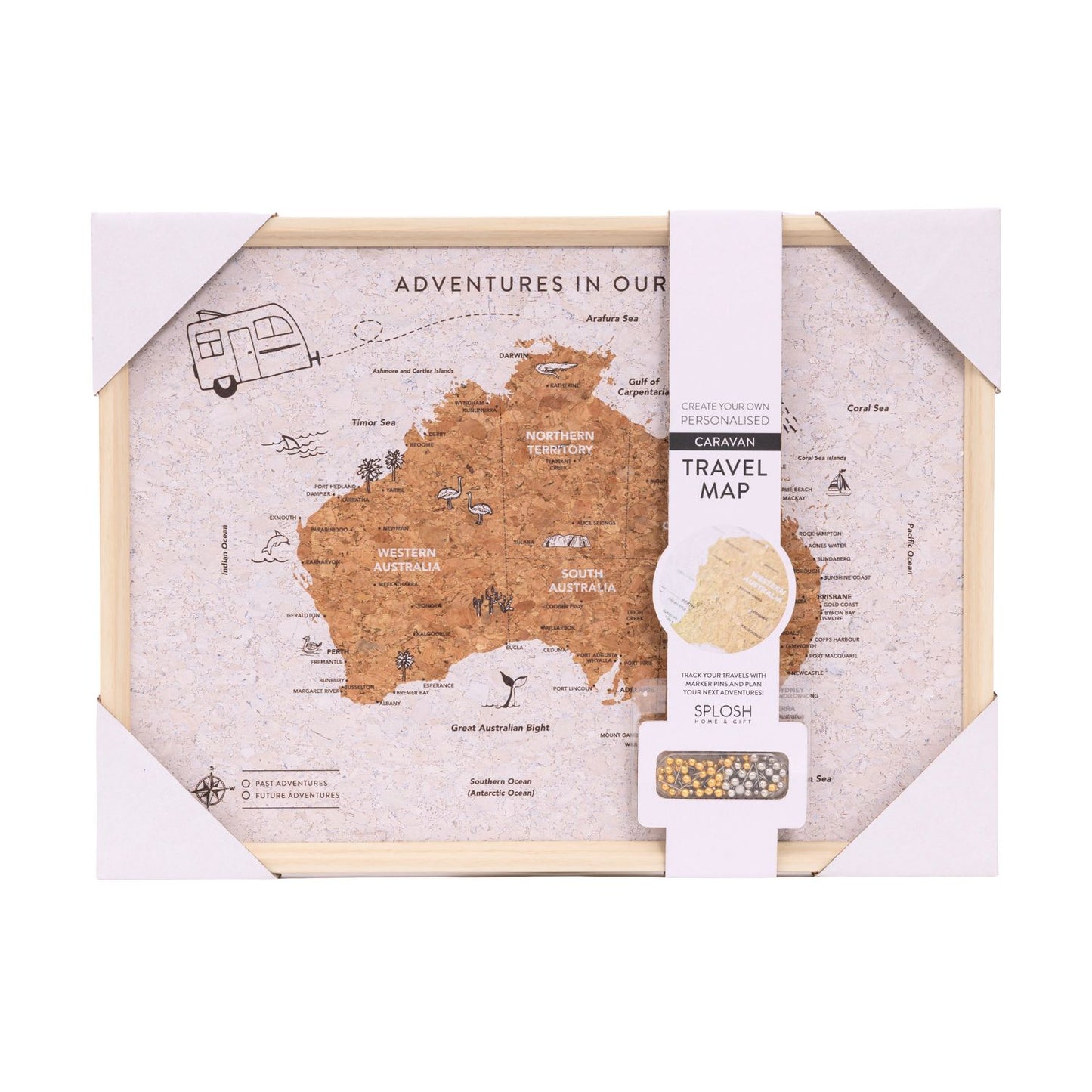 Desk Travel Board - Caravan Australia Map