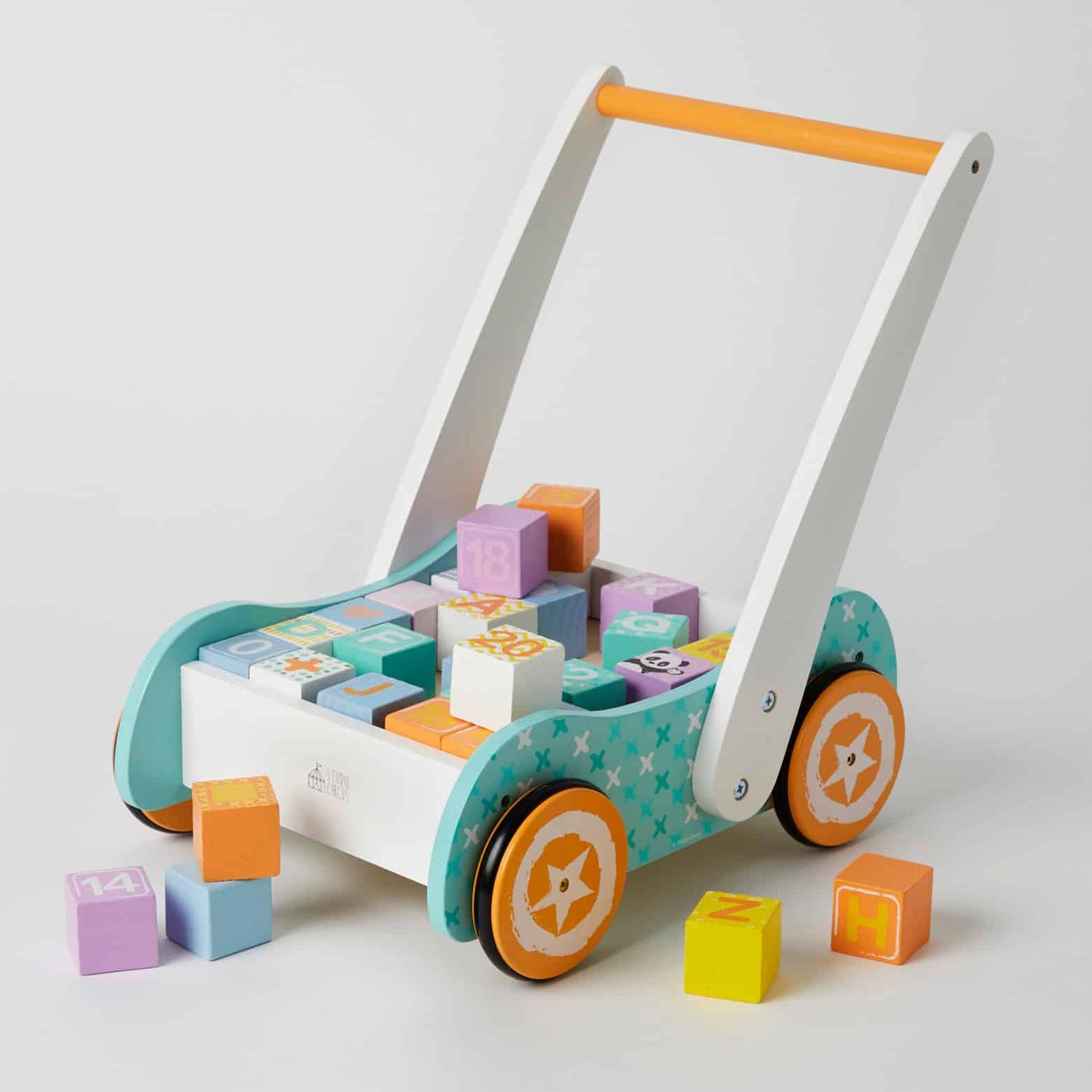 Wooden Baby Walker with Blocks