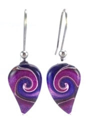 Huia Giftware Earrings - Small Leaf Mystic Wave (Purple)