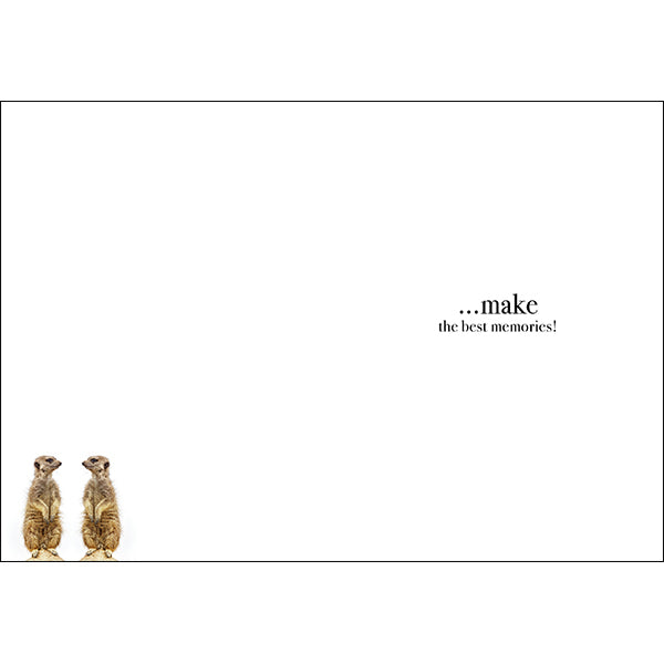 Animal Affirmations Card - Good Times and Crazy Friends (Meerkats)