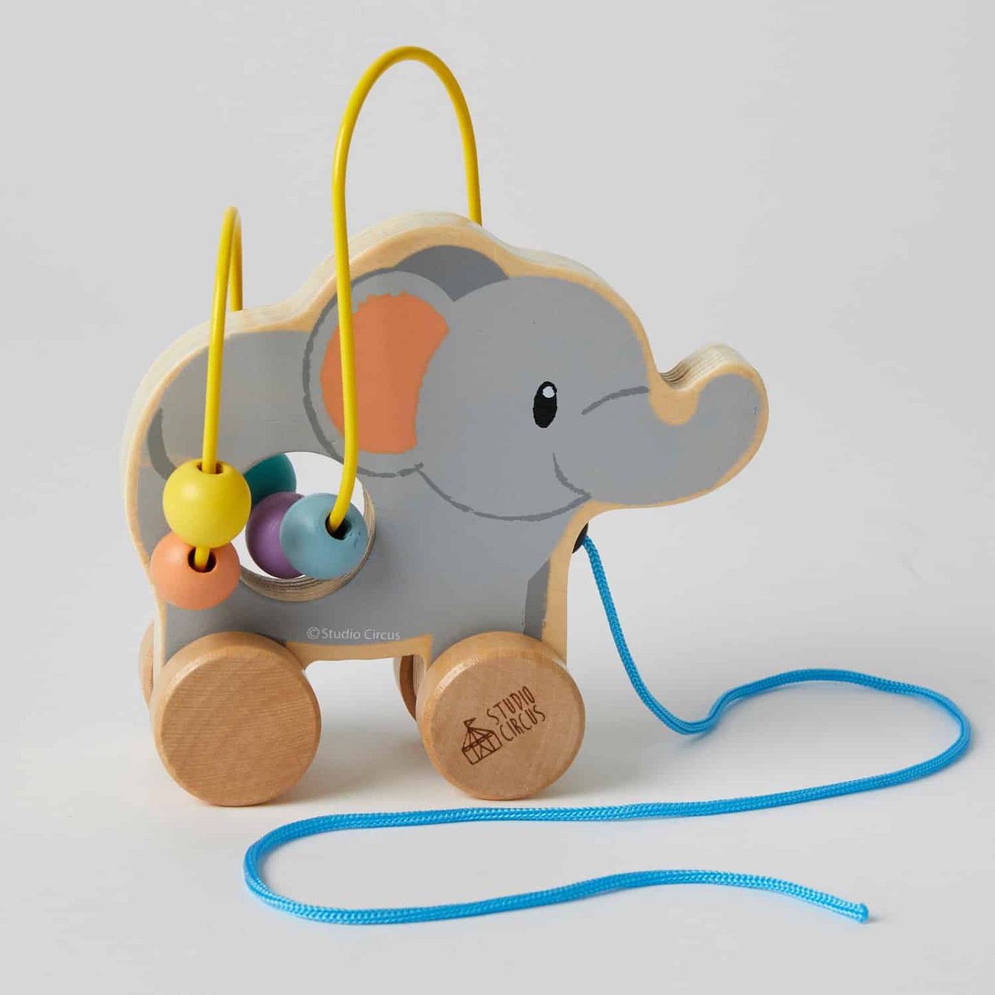 Wooden Rolling Bead Coaster - Elephant