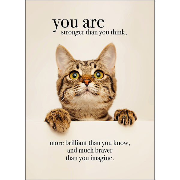 Animal Affirmations Card - You Are Stronger Than You Think (Cat)