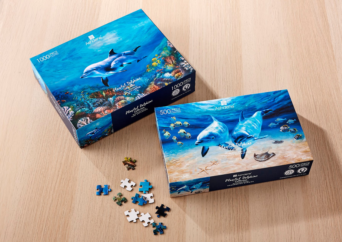 Playful Dolphins - Underwater Buddies 500 Piece Jigsaw Puzzle