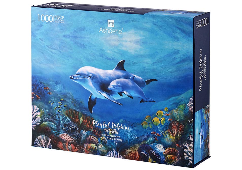 Playful Dolphins - Reef Exploring 1000 Piece Jigsaw Puzzle