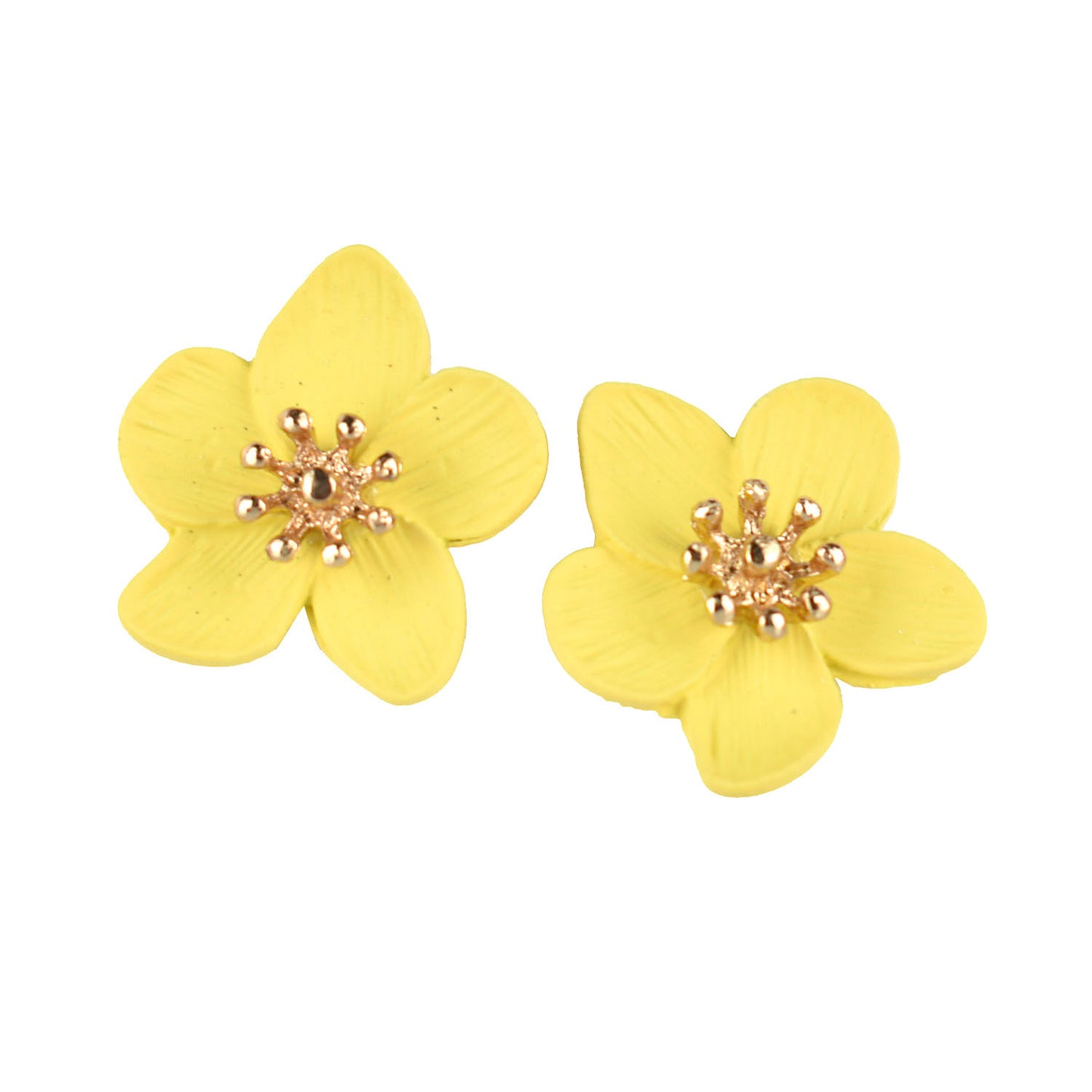 Cornflower Yellow Flower Petals Earrings