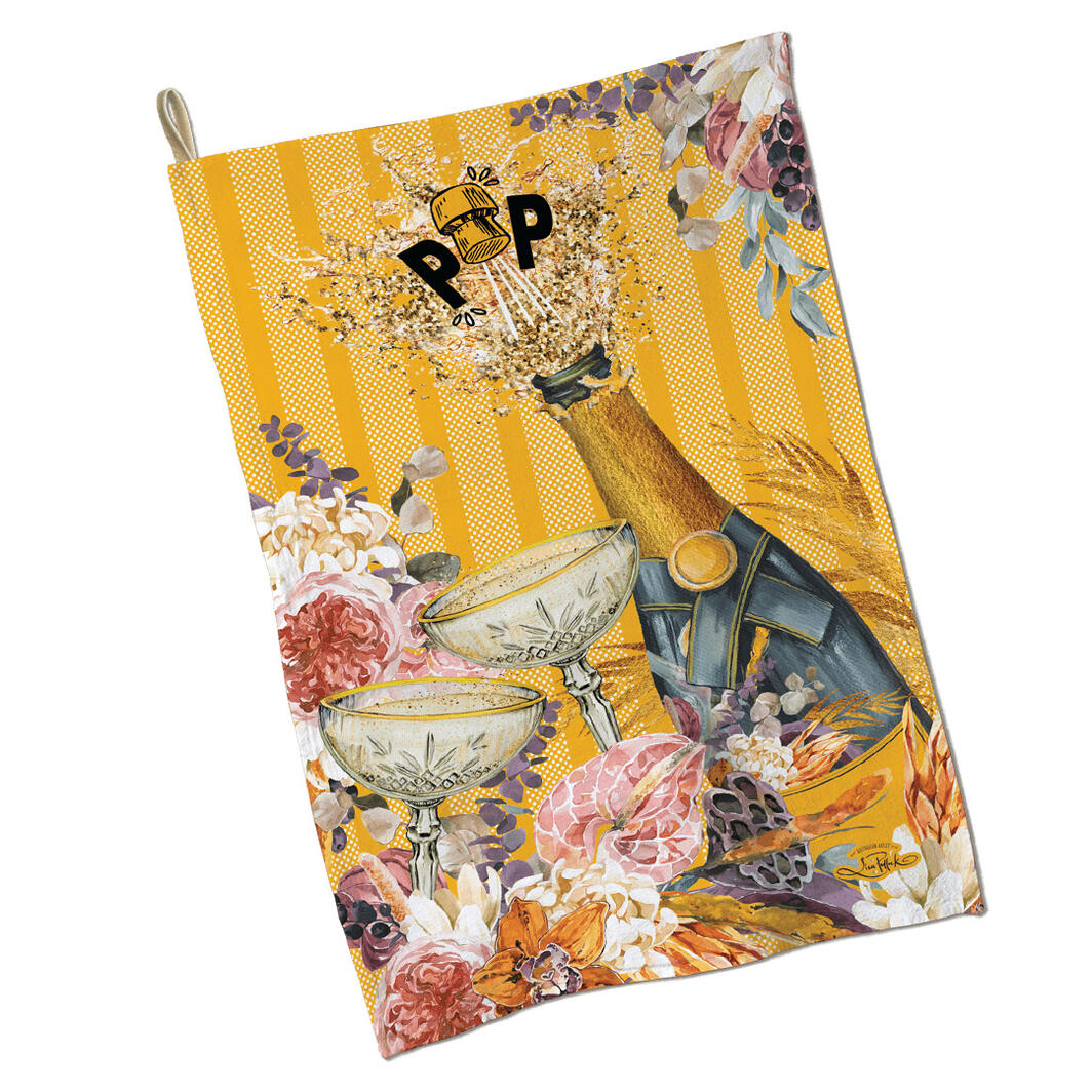 Cotton Tea Towel - Pop the Bubbly