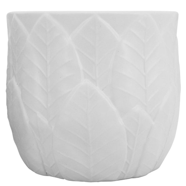 White Falling Leaf Planter - Small (14cm)