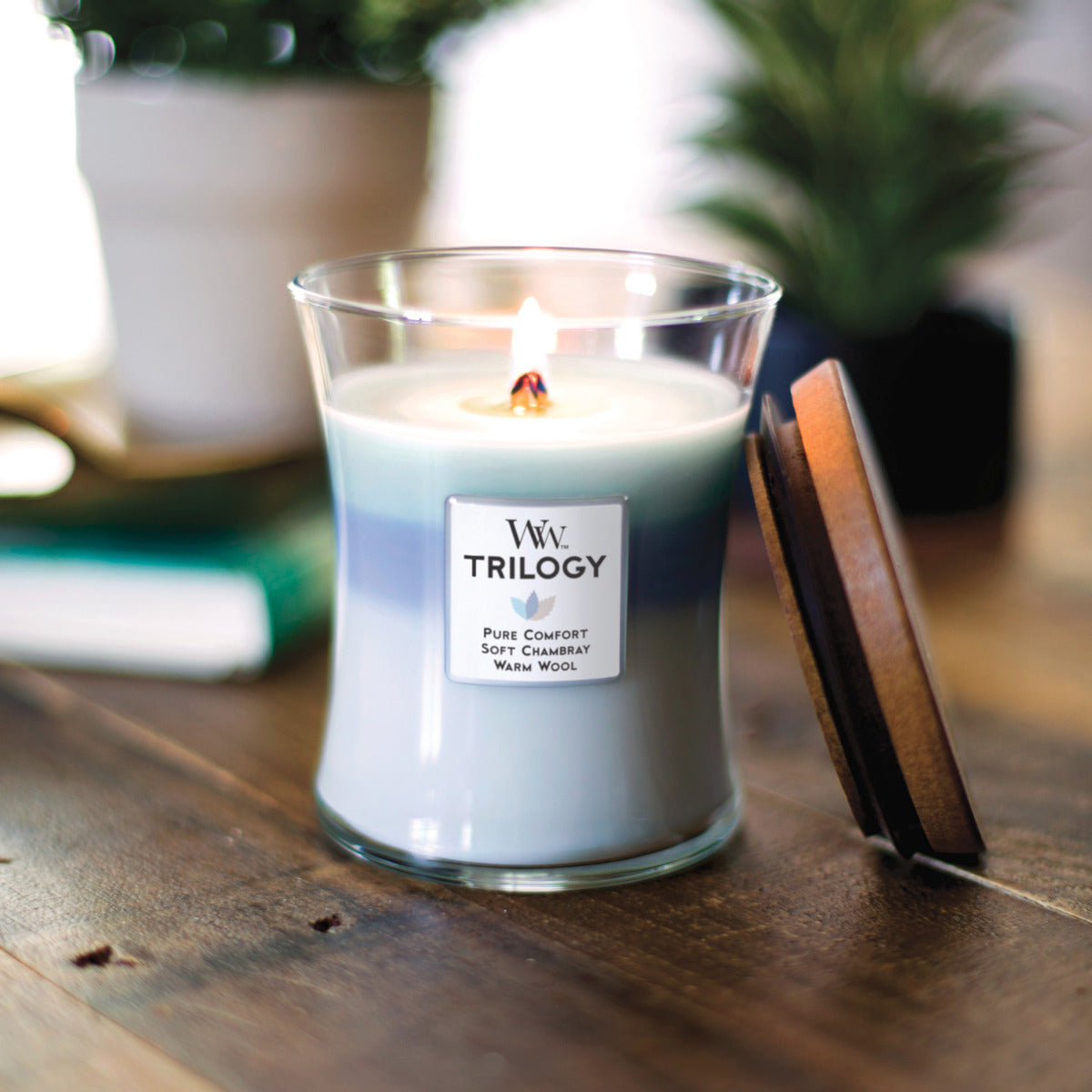 WoodWick Medium Trilogy Candle - Woven Comforts
