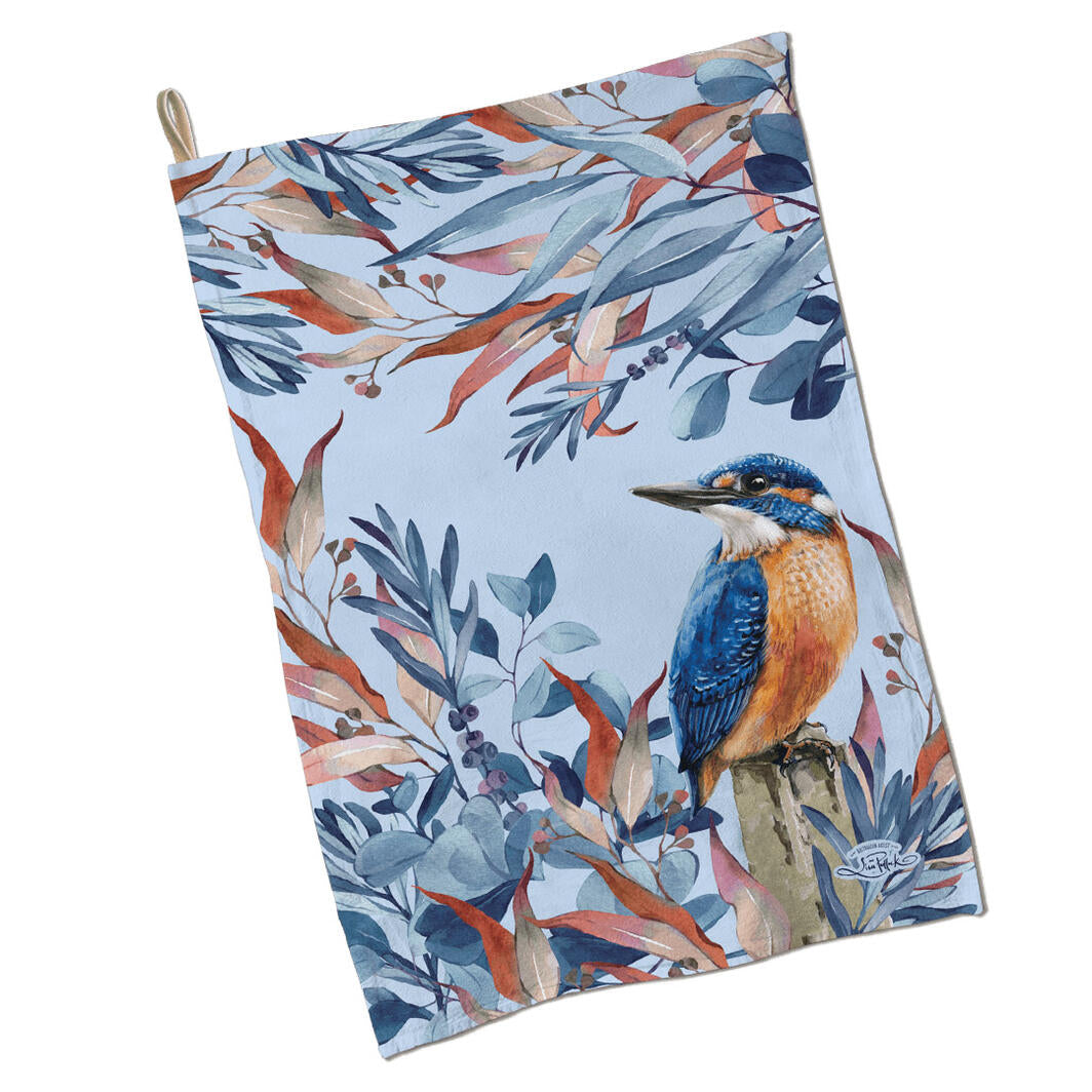 Cotton Tea Towel - Azure Kingfisher