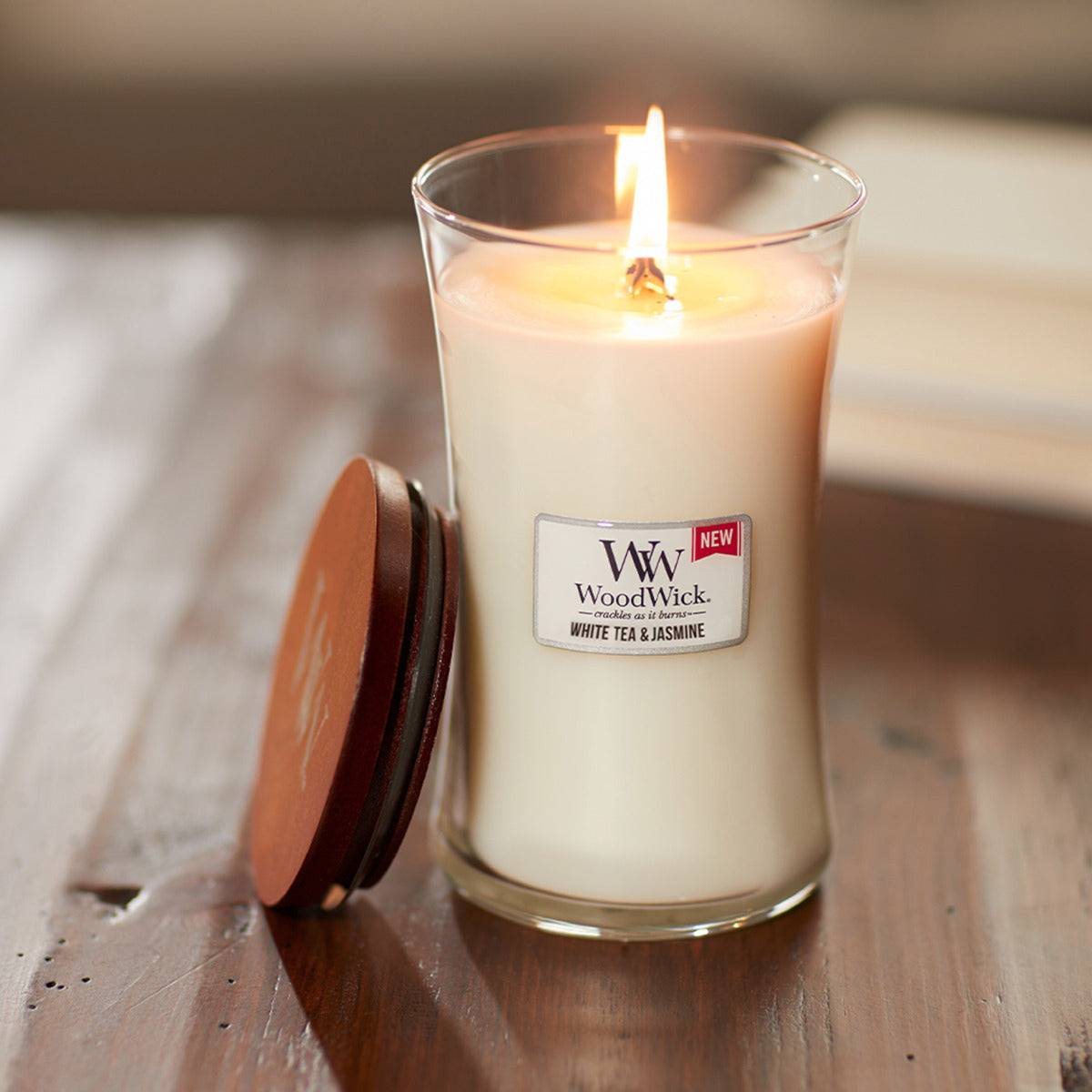 WoodWick Large Candle - White Tea & Jasmine