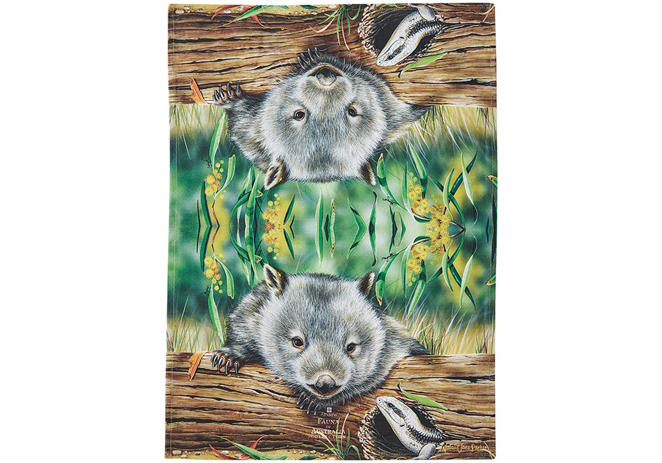 Fauna of Aus - Wombat & Lizard Kitchen Towel