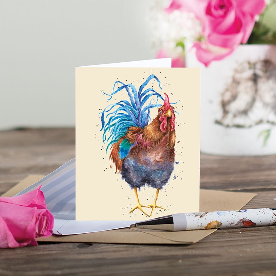 Wrendale Designs Mini Gift Card - Colours of the Rainbow (Rooster)