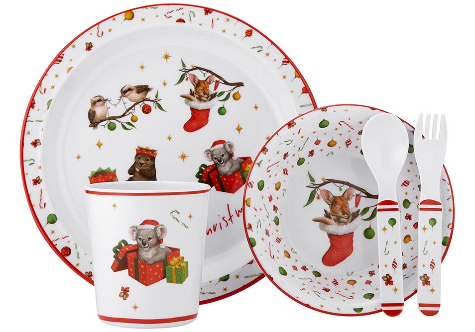Little Aussie Christmas - 5 Piece Kids Dinner Set