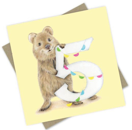 Card - Birthday Aussie Animals: “Quokka” Age 5