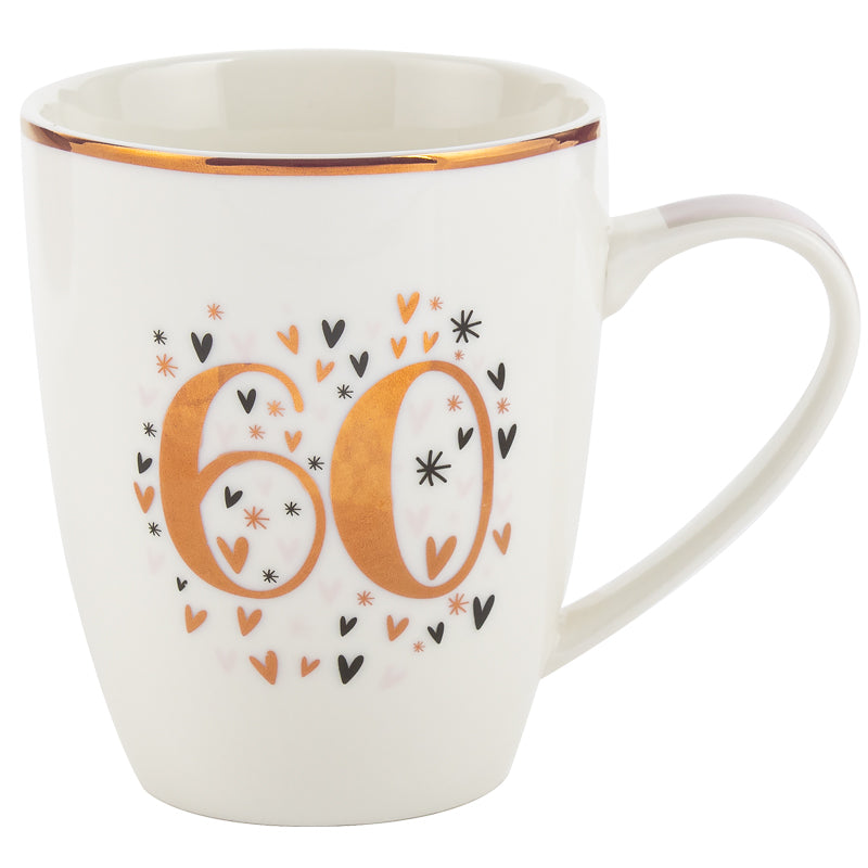 60th Birthday Pastel Heart Mug