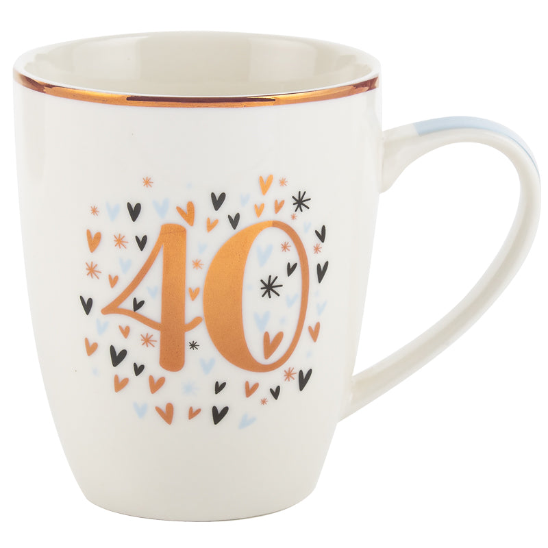 40th Birthday Pastel Heart Mug