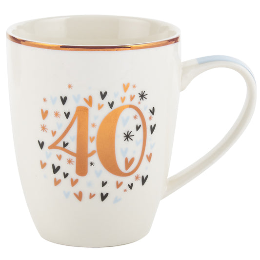 40th Birthday Pastel Heart Mug
