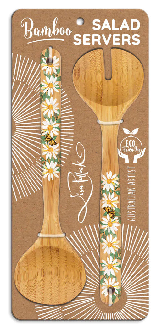 Daisies Bamboo Salad Servers