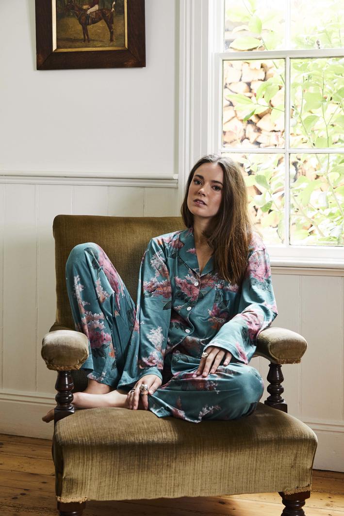 Green Floral Long Pyjamas
