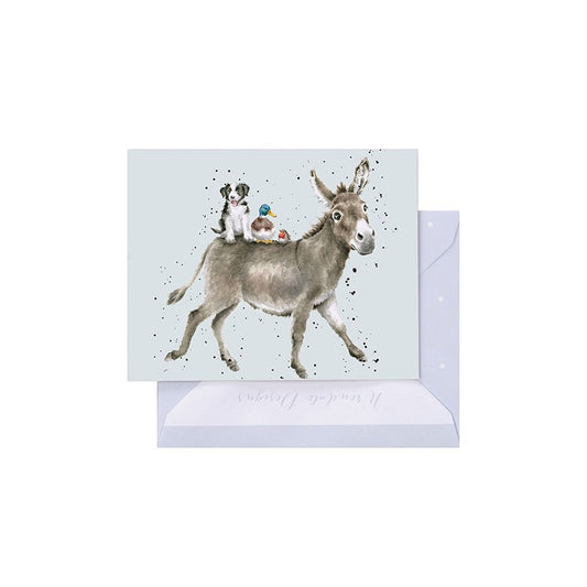 Wrendale Designs Mini Gift Card - The Donkey Ride (Donkey, Dog, Duck & Bird)