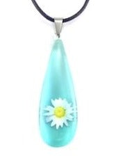 Huia Giftware Pendant - Opaque Daisy (Turquoise)