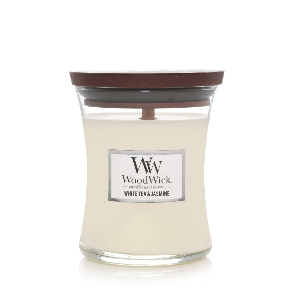 WoodWick Medium Candle - White Tea & Jasmine