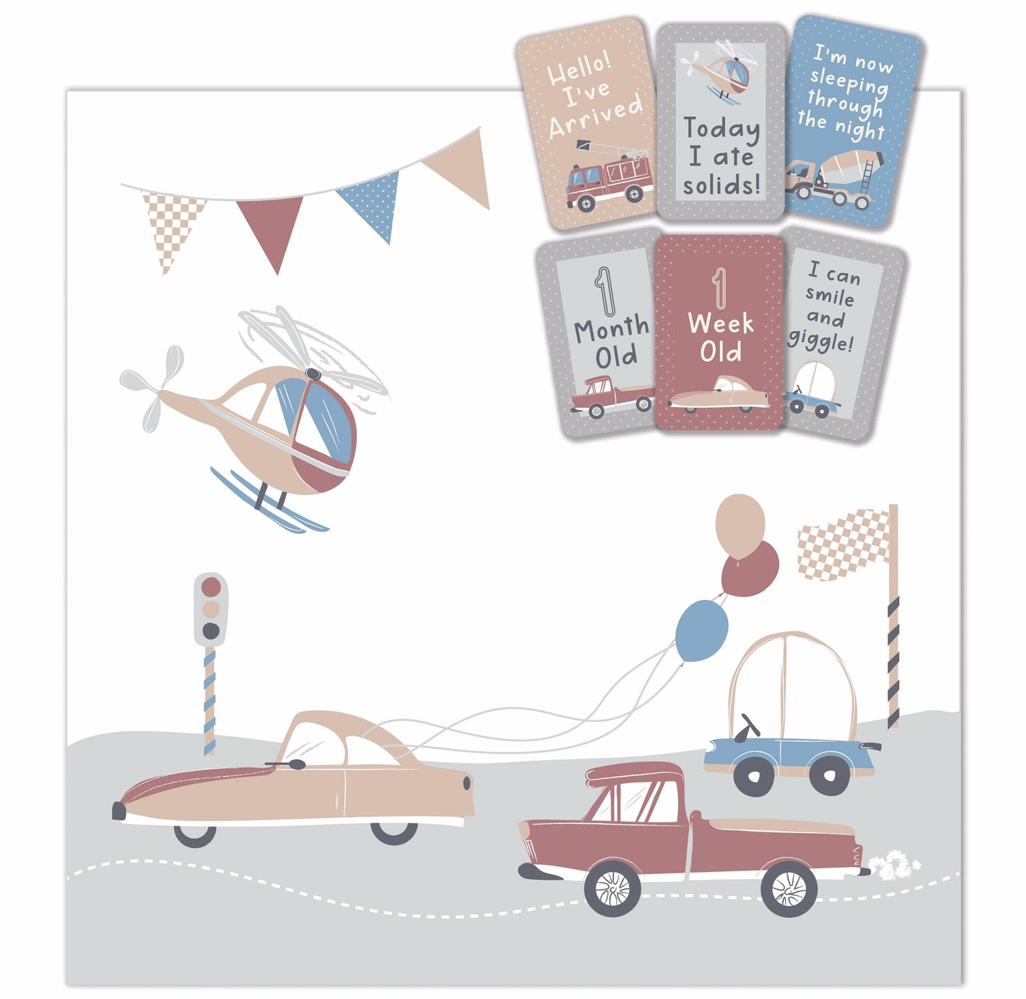 Milestone Muslin Set - Transport