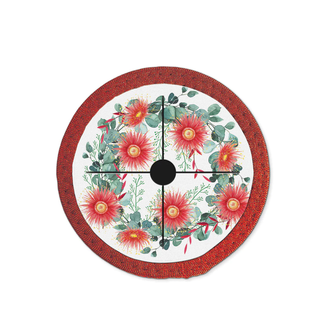 Neoprene Wine Glass Coaster - Festive Blossoms
