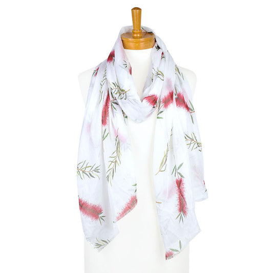 Red Bottlebrush Flower Scarf