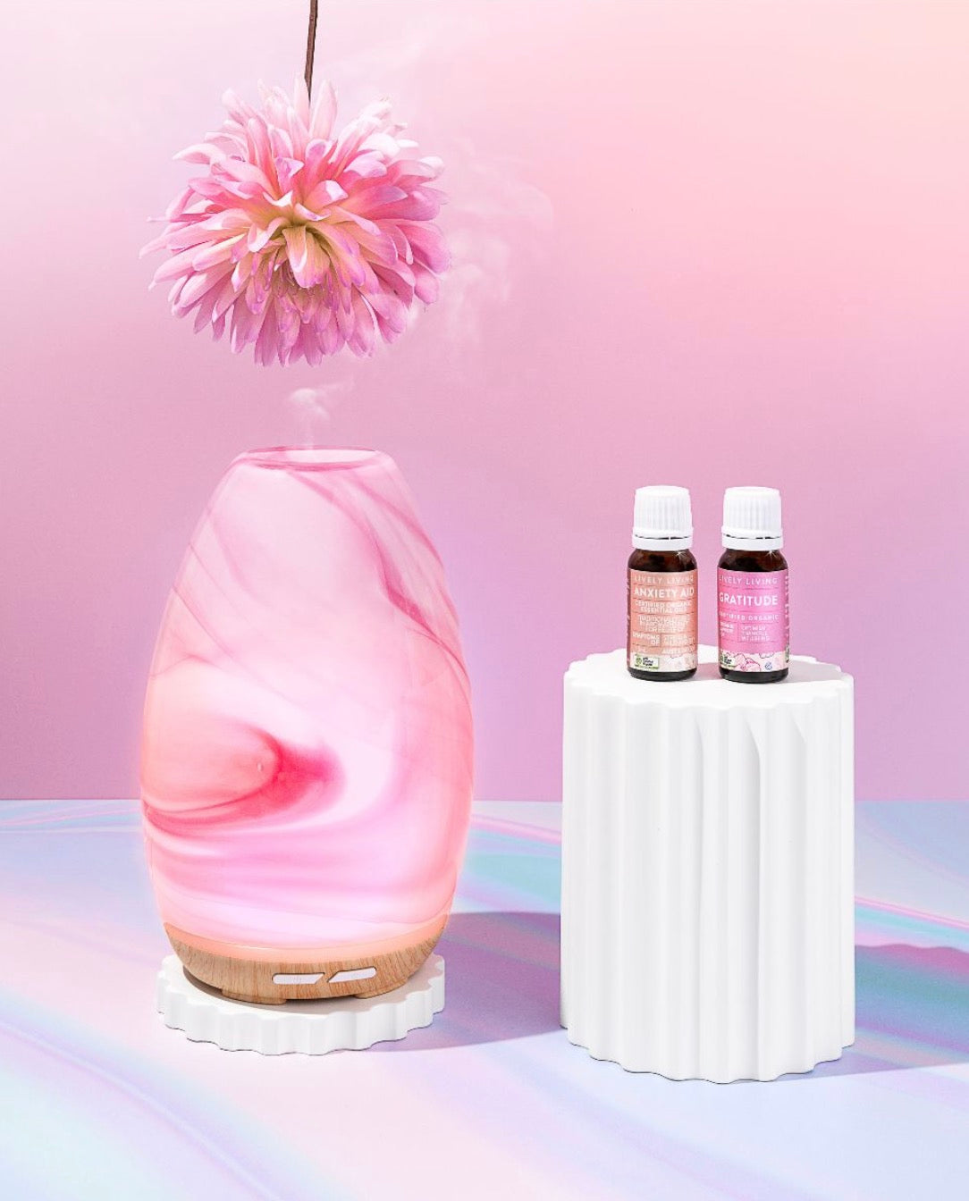 Aroma-Swirl Aromatherapy Diffuser - Soft Pink