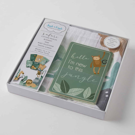 Milestone Muslin Set - Safari Animals