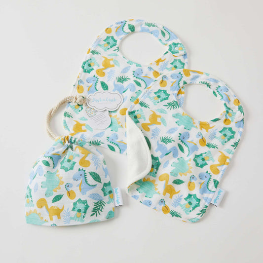 Muslin Bib 2pk - Dinosaurs